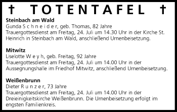 Anzeige von Dieter Runzer von MGO