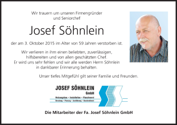 Anzeige von Josef Söhnlein von MGO