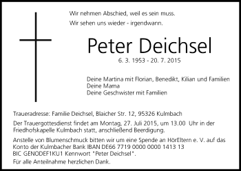 Anzeige von Peter Deichsel von MGO