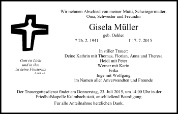 Anzeige von Gisela Müller von MGO