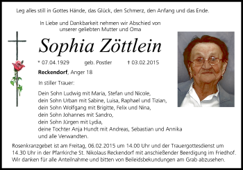 Anzeige von Sophia Zöttlein von MGO