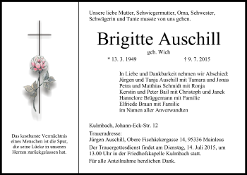 Anzeige von Brigitte Auschill von MGO