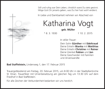 Anzeige von Katharina Vogt von MGO