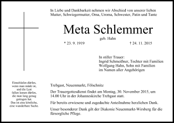 Anzeige von Meta Schlemmer von MGO