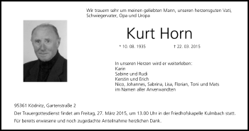 Anzeige von Kurt Horn von MGO