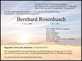 Anzeige von Bernhard Rosenbusch von MGO