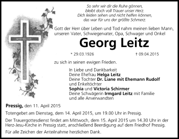 Anzeige von Georg Leitz von MGO