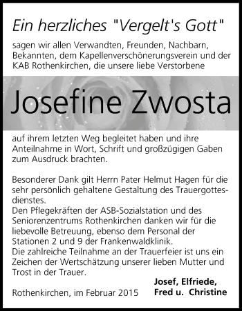 Anzeige von Josefine Zwosta von MGO