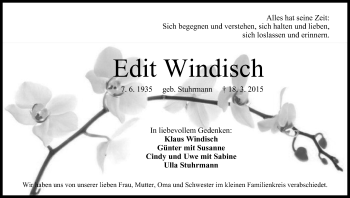 Anzeige von Edit Windisch von MGO