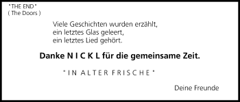 Anzeige von Nickl  von MGO