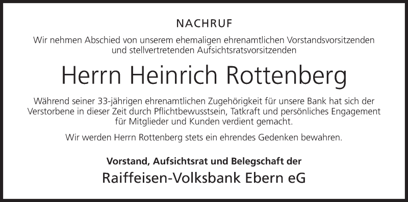  Traueranzeige für Heinrich Rottenberg vom 25.02.2015 aus MGO