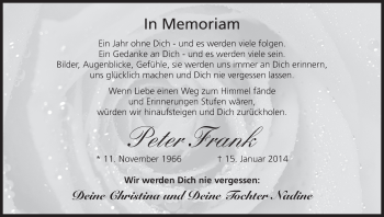 Anzeige von Peter Frank von MGO