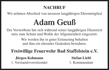 Anzeige von Adam Geuß von MGO