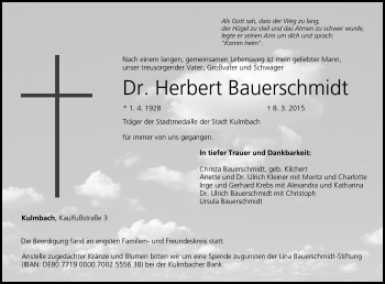 Anzeige von Herbert Bauerschmidt von MGO