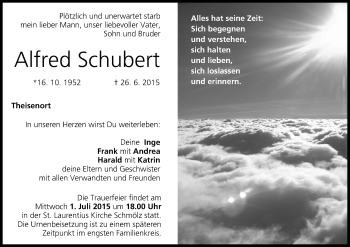 Anzeige von Alfred Schubert von MGO