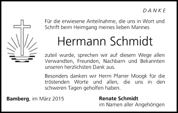 Anzeige von Hermann Schmidt von MGO