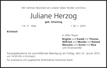Anzeige von Juliane Herzog von MGO