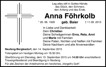 Anzeige von Anna Föhrkolb von MGO