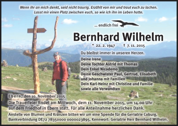 Anzeige von Bernhard Wilhelm von MGO