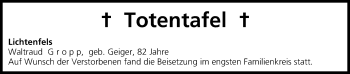 Anzeige von Totentafel, vom 18.04.2015 von MGO