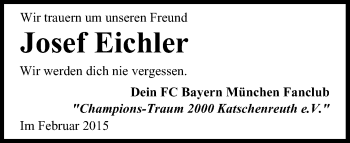 Anzeige von Josef Eichler von MGO