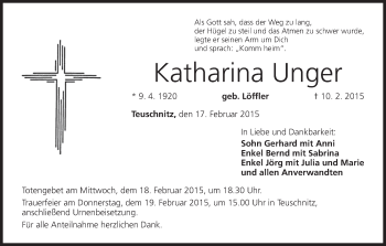 Anzeige von Katharina Unger von MGO