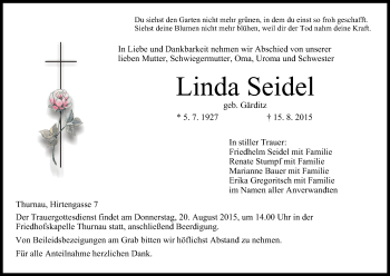 Anzeige von Linda Seidel von MGO