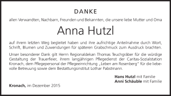 Anzeige von Anna Hutzl von MGO