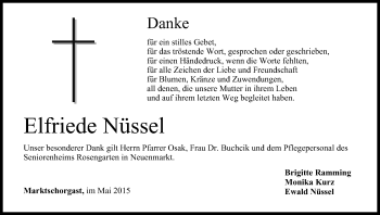 Anzeige von Elfriede Nüssel von MGO