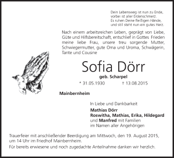 Anzeige von Sofia Dörr von MGO