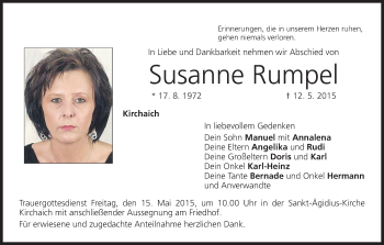 Anzeige von Susanne Rumpel von MGO