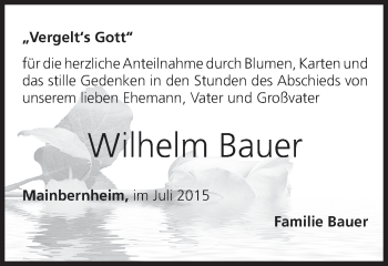Anzeige von Wilhelm Bauer von MGO