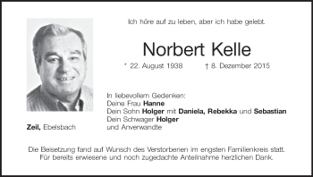 Anzeige von Norbert Kelle von MGO