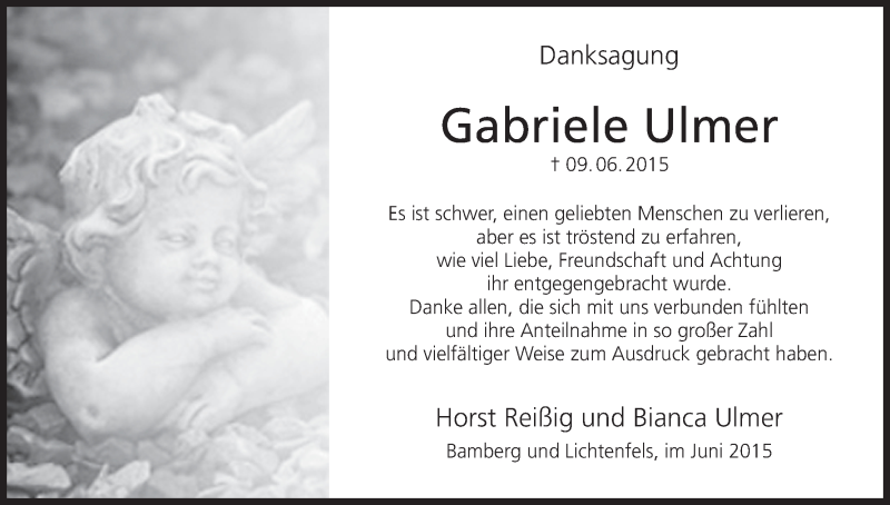  Traueranzeige für Gabriele Ulmer vom 29.06.2015 aus MGO