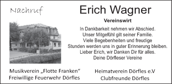 Anzeige von Erich Wagner von MGO