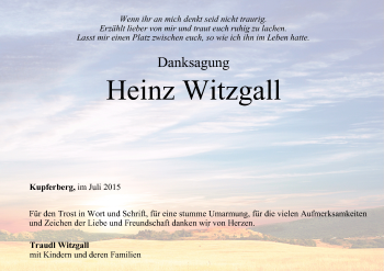 Anzeige von Heinz Witzgall von MGO