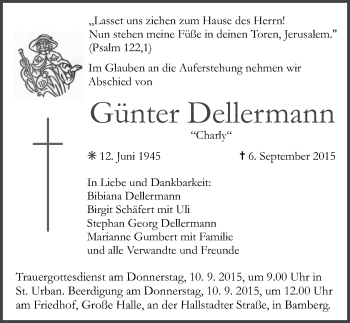 Anzeige von Günter Dellermann von MGO