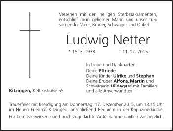 Anzeige von Ludwig Netter von MGO