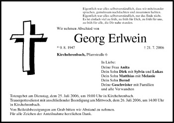 Anzeige von Georg Erlwein von MGO