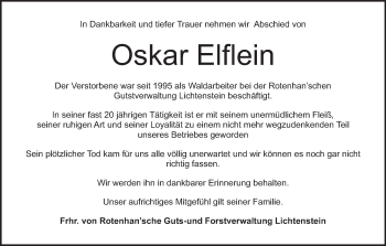 Anzeige von Oskar Elflein von MGO