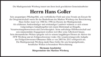 Anzeige von Hans Goller von MGO