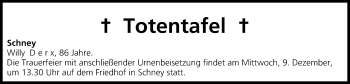 Anzeige von Totentafel vom 08.12.2015 von MGO