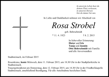 Anzeige von Rosa Strobel von MGO