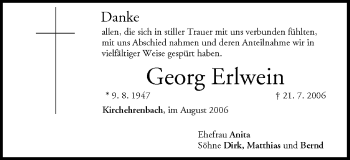 Anzeige von Georg Erlwein von MGO