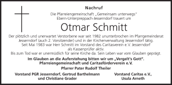 Anzeige von Otmar Schmitt von MGO