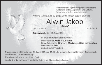 Anzeige von Alwin Jakob von MGO