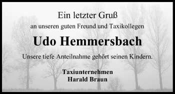 Anzeige von Udo Hemmersbach von MGO