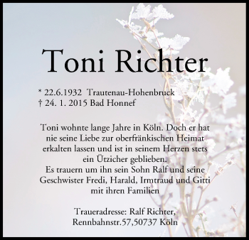 Anzeige von Toni Richter von MGO
