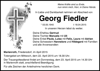 Anzeige von Georg Fiedler von MGO