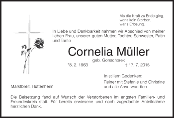 Anzeige von Cornelia Müller von MGO
